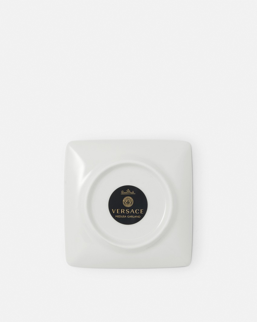 Versace Home Medusa Garland Square Plate 11,5 cm Red+Gold 3