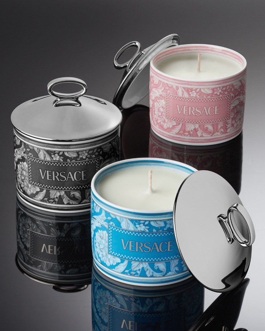 Versace Home Barocco Rose Small Scented Candle Light Pink 2