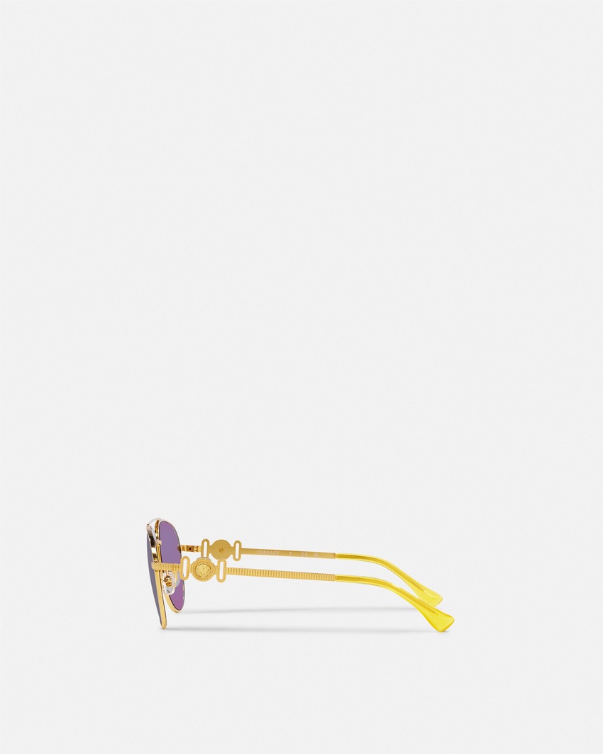 Versace Medusa Kids Aviator Sunglasses Green+Gold 4