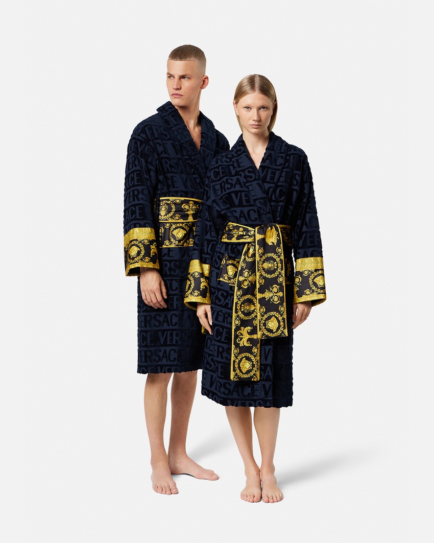 Versace Home I ♡ Baroque Bathrobe Blue 2