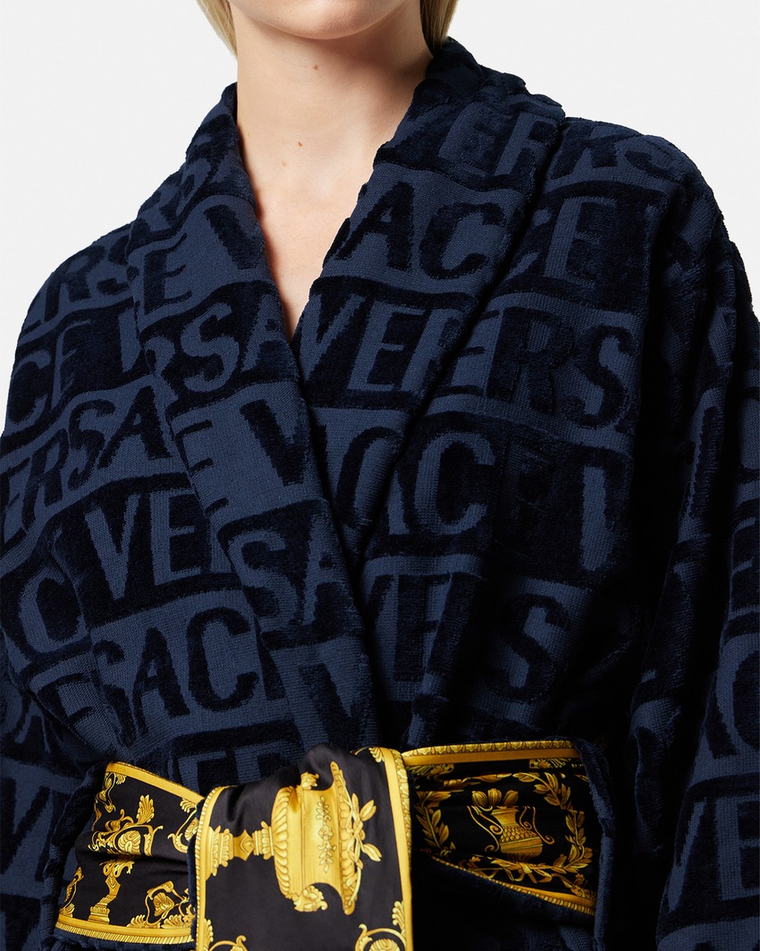 Versace Home I ♡ Baroque Bathrobe Blue 4