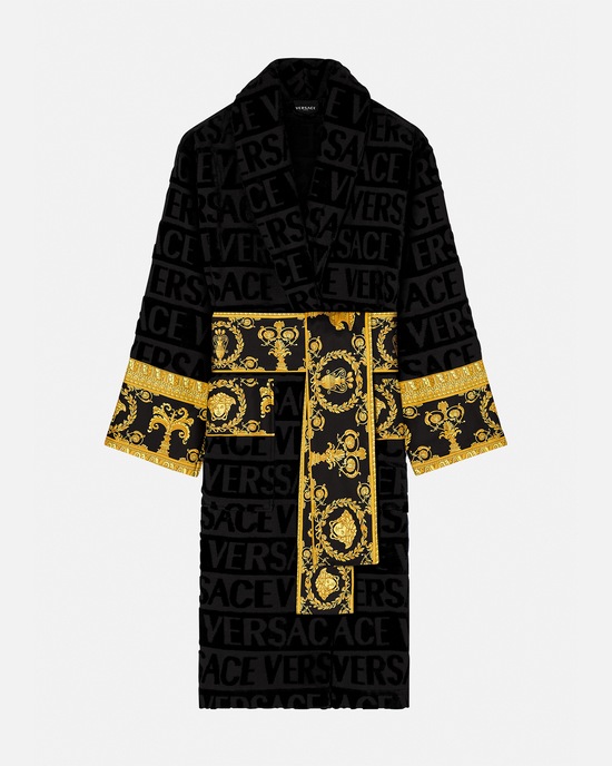 Versace Home I ♡ Baroque Bathrobe Black 1