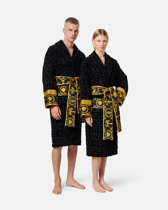 Versace Home I ♡ Baroque Bathrobe Black 2