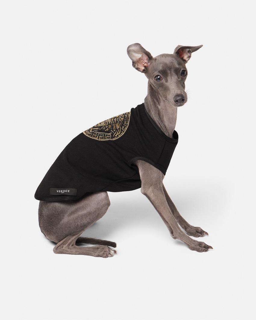 Versace Home Crystal Medusa Small Pet T-Shirt Black 2