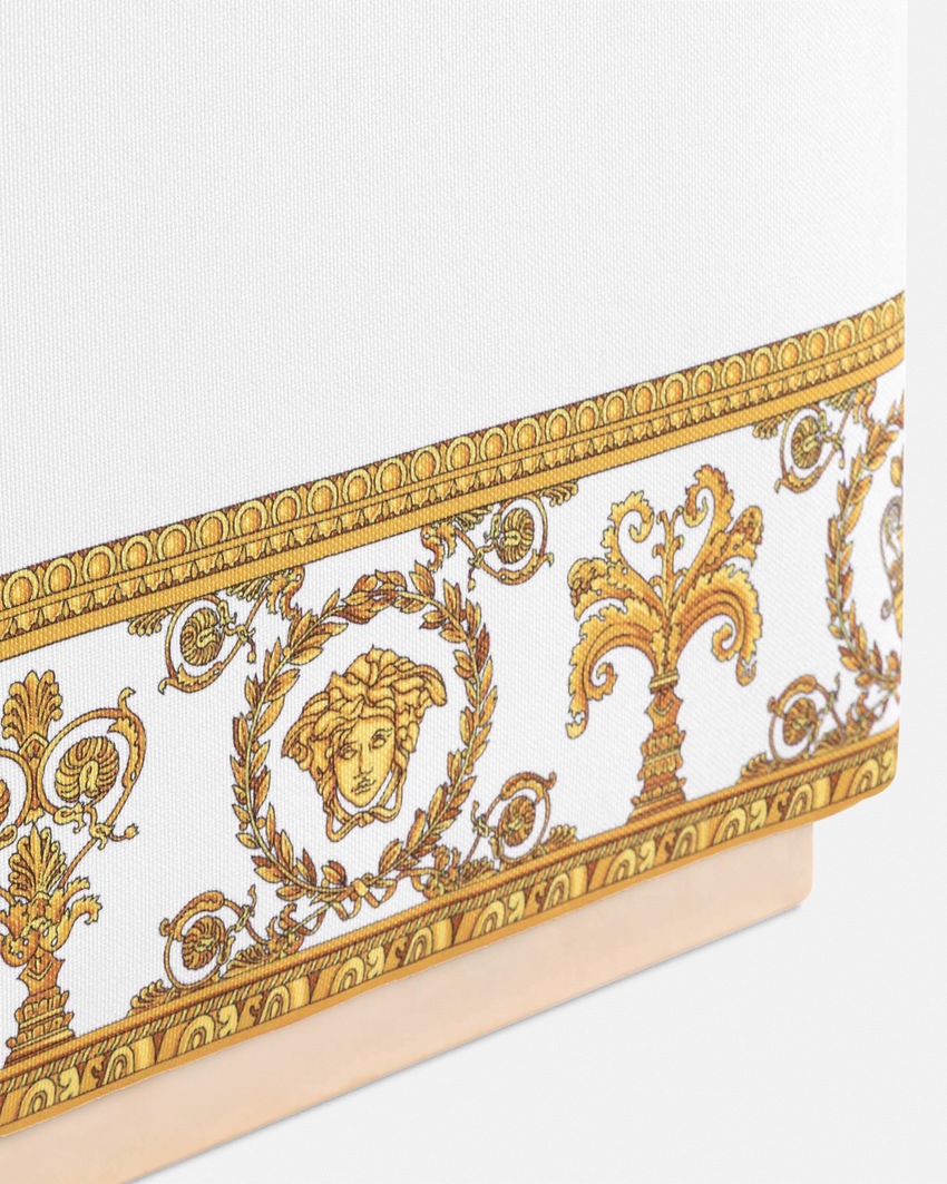 I ♡ Baroque Carr&eacute; Ottoman White+Print 2