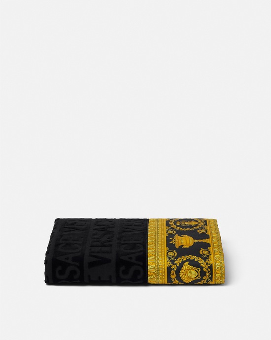 Versace Home I ♡ Baroque Bath Towel Black 1