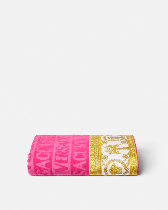 Versace Home I ♡ Baroque Bath Towel Pink 1